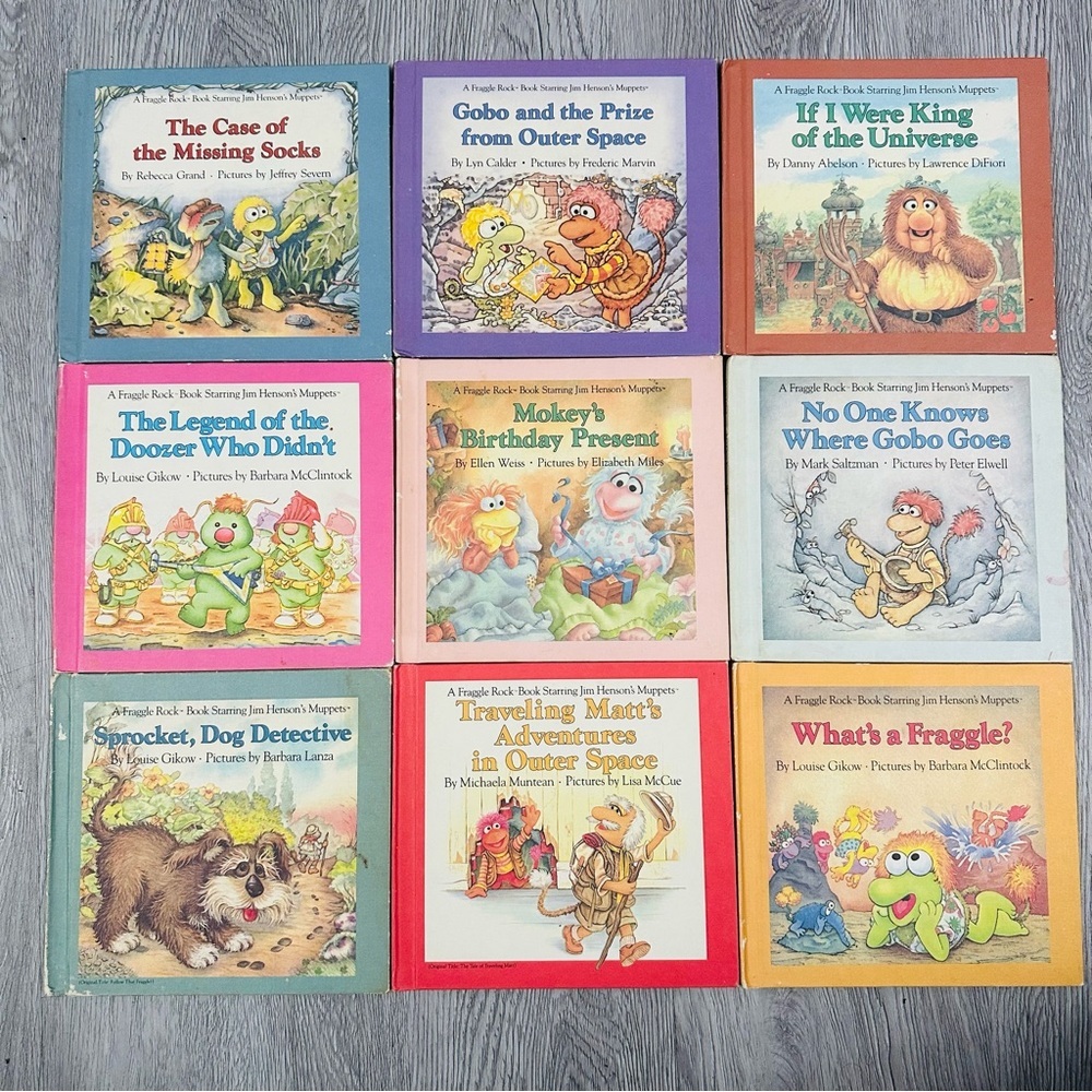 VTG 1980s Jim Henson Fraggle Rock Muppets Book lot 1st Edition Hardcover Kidcore